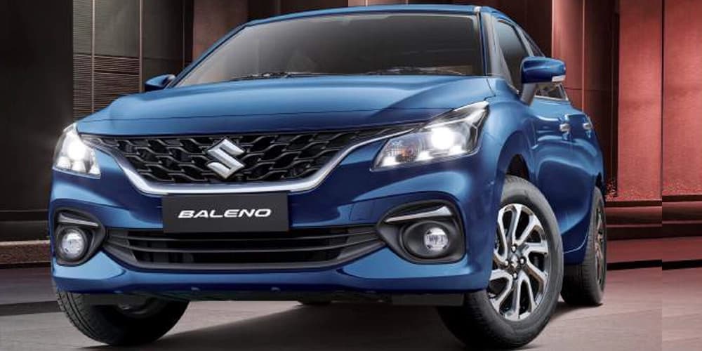 Bold front grille and LED headlamps of Maruti Suzuki Baleno