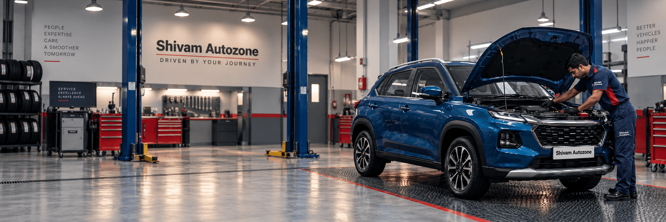 Shivam Autozone service bay — driven by your journey